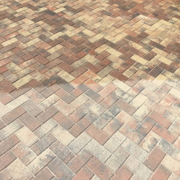 before and after photo paver sealing service
