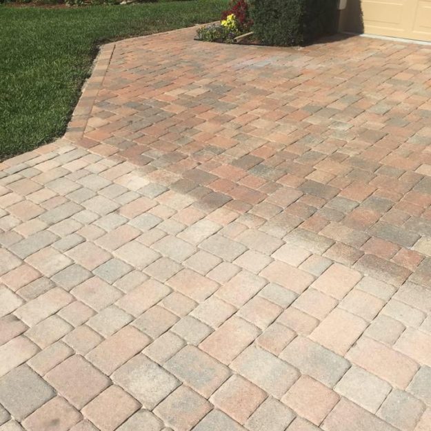 before and after photo paver sealing