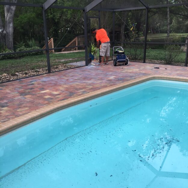 poolside cleaning